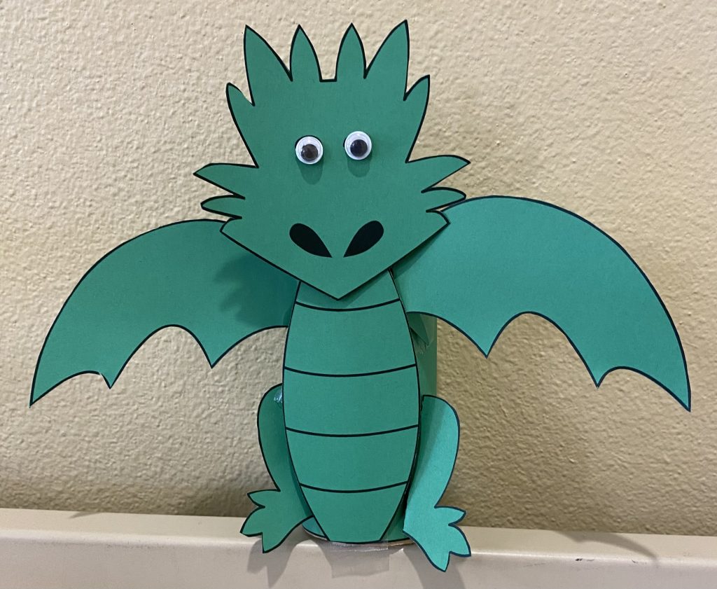 "It's Spring, Dear Dragon" by Margaret Hillert /craft (Toilet Paper Roll Dragon) at Belle Rose