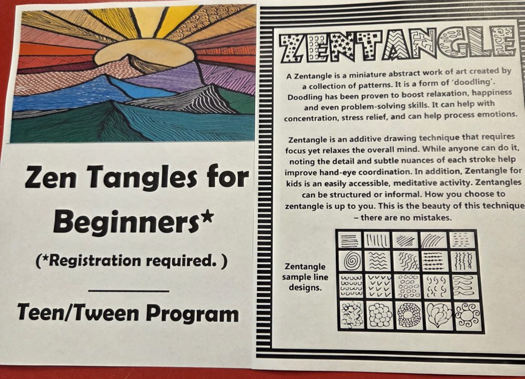 Zen Tangle Bookmark for Beginners at Labadieville